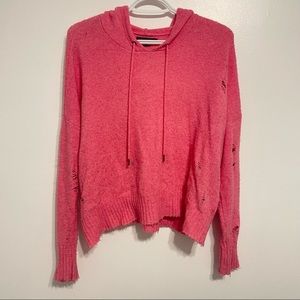 American Eagle pink knit hoodie